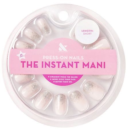 Olive & June The Instant Mani Press-On Nails Silver Glitter Gradient