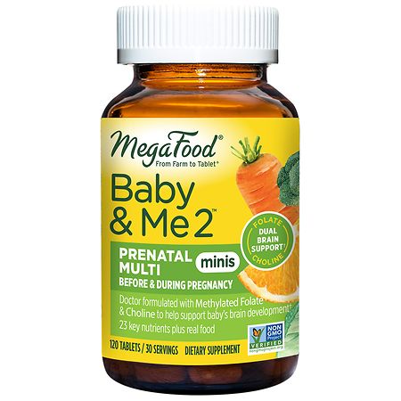 MegaFood Baby & Me 2 Prenatal Multivitamin Minis