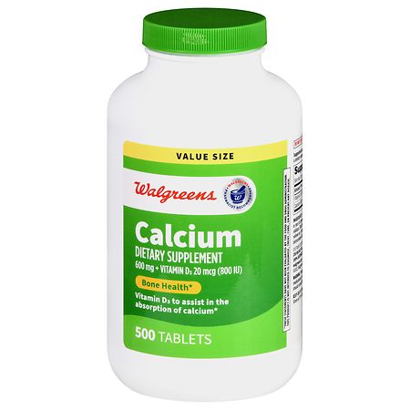 Walgreens Calcium 600 mg + Vitamin D3 20 mcg (800 IU) Tablets