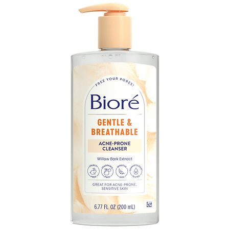 Biore Acne Cleanser, Gentle & Breathable, Sensitive Skin Face Wash