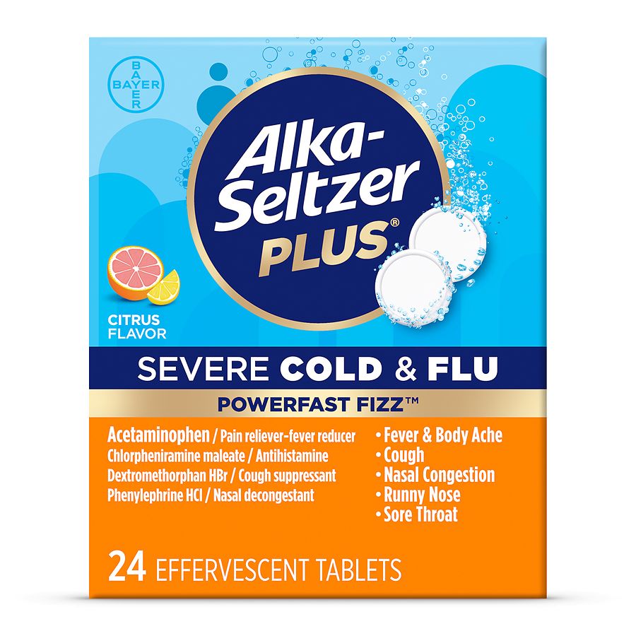 Alka-Seltzer Plus Severe Cold & Flu Effervescent Tablets Citrus | Walgreens