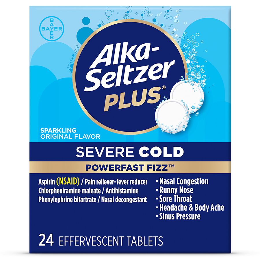 Alka-Seltzer Severe Cold Effervescent Tablets Sparkling Original