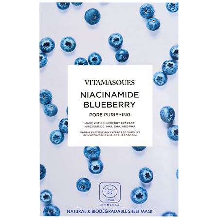 Vitamasques Niacinamide Blueberry Sheet Mask