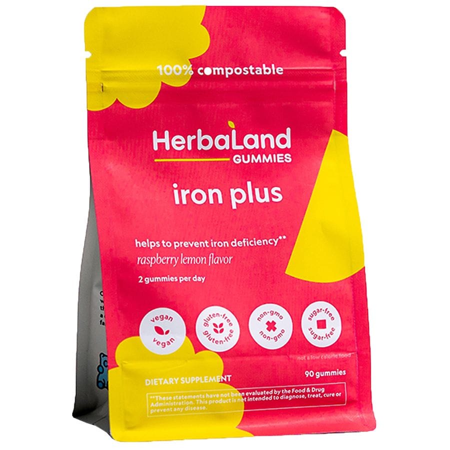 Herbaland Iron Plus Gummies Raspberry Lemon Walgreens