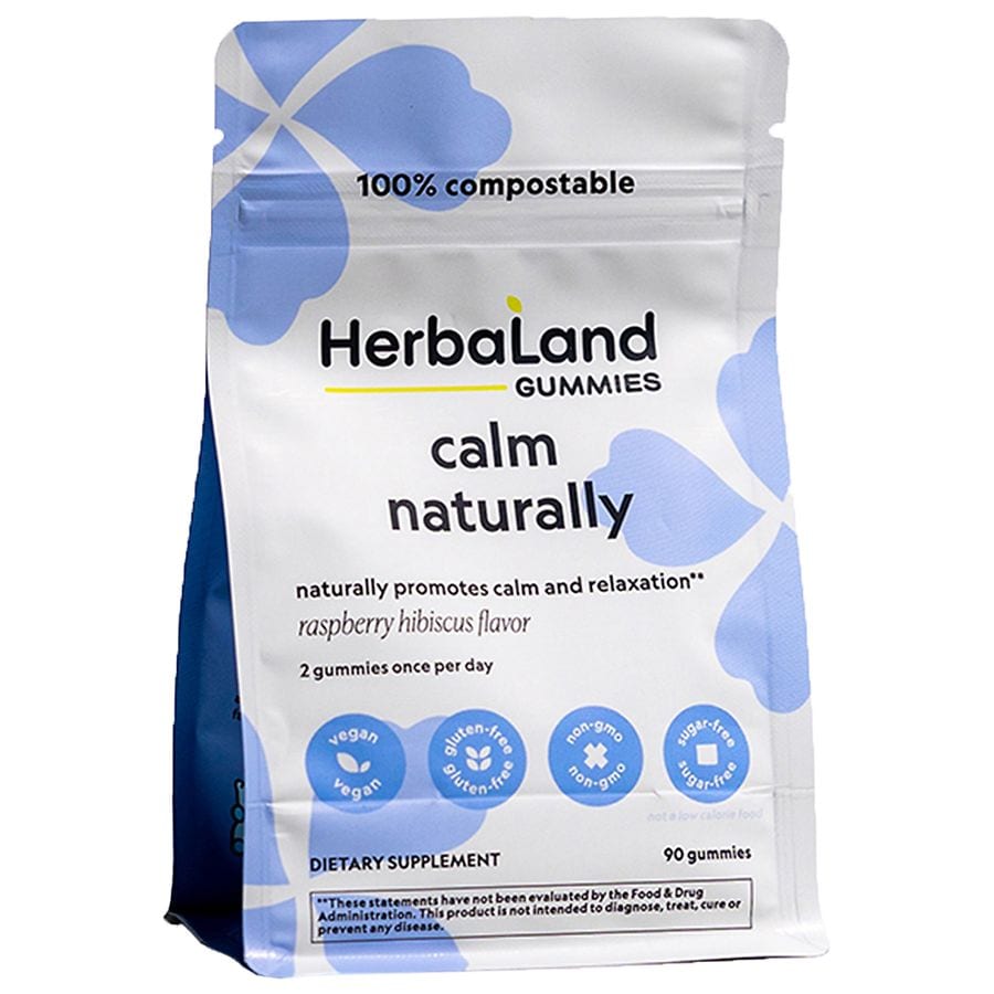 Herbaland Calm Naturally Gummies Raspberry Hibiscus | Walgreens