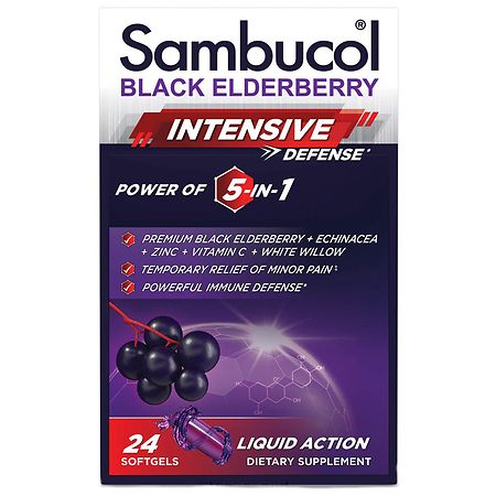 Sambucol Black Elderberry 5-IN-1 Intense Defense Softgels