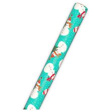 Hallmark Wrapping Paper (Smiling Snowmen on Turquoise) | Walgreens