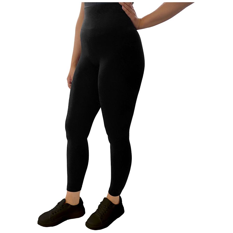 Womens High Waist Fleece Extra-Wide Band Leggings - Black (S-28) :  Amazon.in: Fashion