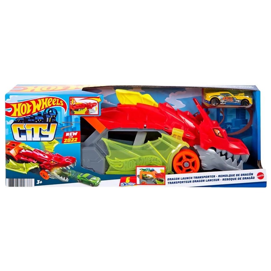  Hot Wheels Dragon Blast Play Set with Launcher for Heroic  Action : Toys & Games