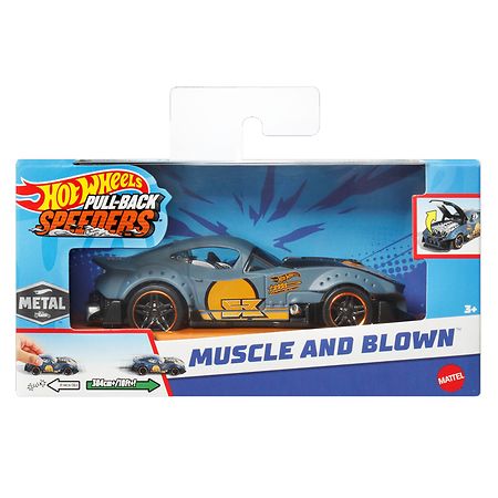 Hot Wheels Pack 2 Coches de Carreras Pull-Back Speeders Mattel