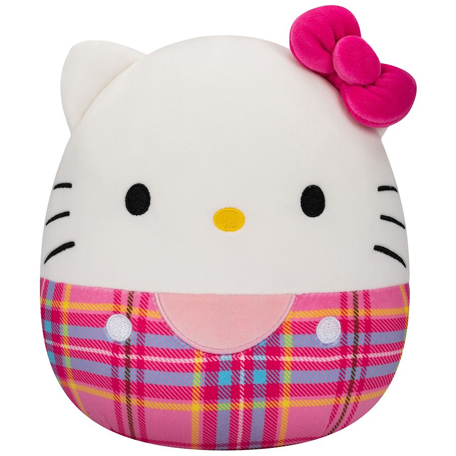 Squishmallows Sanrio Hello Kitty Wearing Plaid Plush 10 Inch Pink