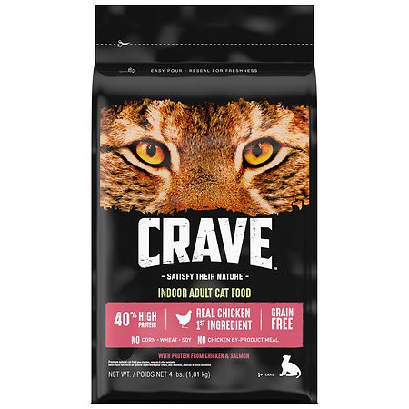 Crave Grain Free Indoor Adult High Protein Natural Dry Cat Food Chicken & Salmon