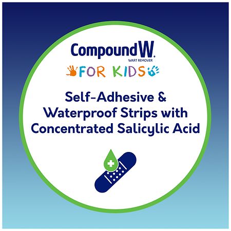 Compound W One Step Wart Remover Strips for Kids, 10 Medicated Strips 