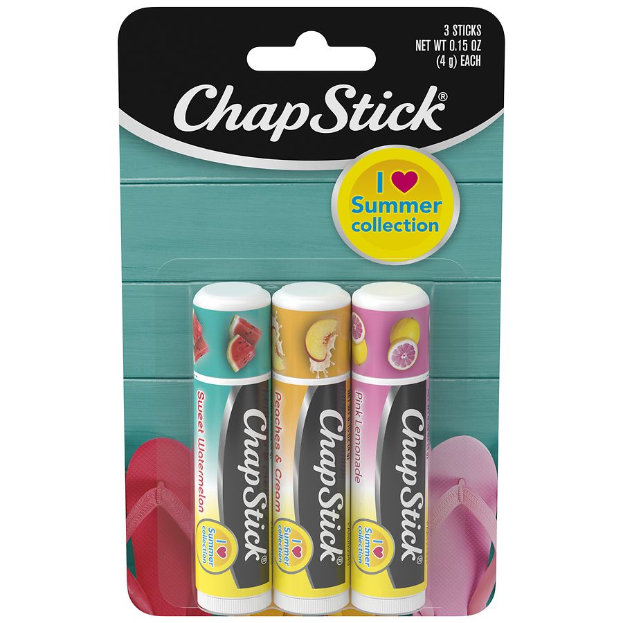 ChapStick Lip Balm I Love Summer Variety Pack Pink Lemonade, Peaches ...