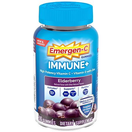 Emergen-C Immune+ Triple Action Gummies Elderberry