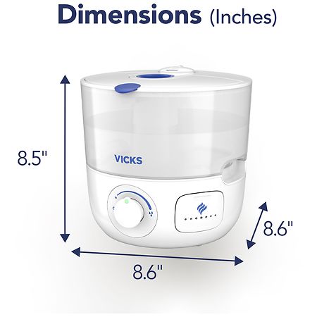 Vicks Easycare Top Fill Ultrasonic Humidifier White