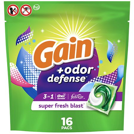 Gain Flings Odor Defense Laundry Detergent Pacs Super Fresh Blast Not Applicable