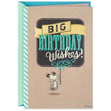 Hallmark Peanuts Birthday Card (Snoopy Big Birthday Wishes) E83