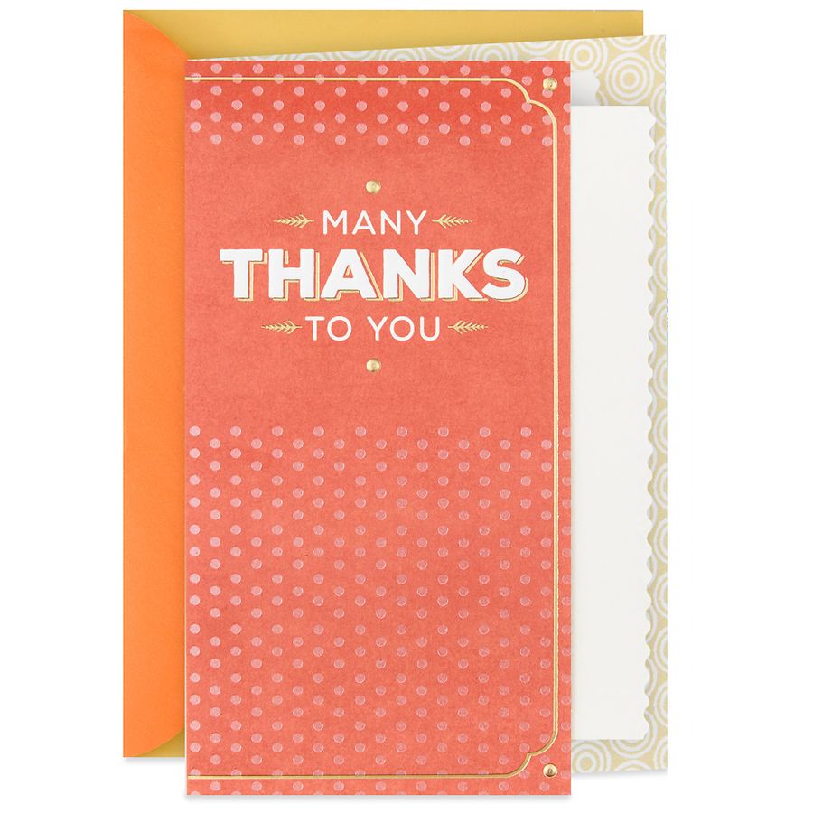 Hallmark Thank-You Card (Many Thanks to You) E87 | Walgreens