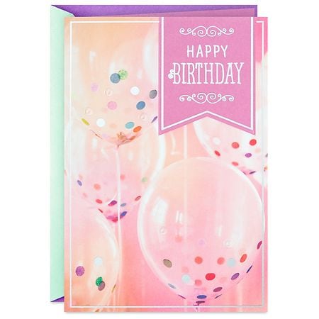 Hallmark Birthday Card (Celebrated and Loved Pink Balloons) E81 | Walgreens