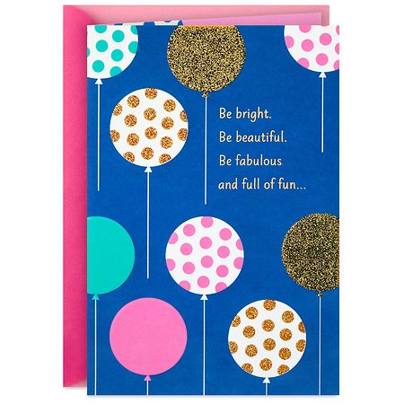 Hallmark Birthday Card (Bright, Beautiful, Fabulous and Fun Balloons ...