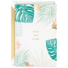 Hallmark Signature Blank Card (Best Day Ever Tropical Leaves and ...