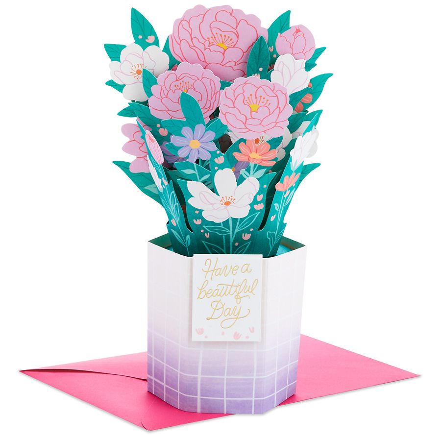 Hallmark Paper Wonder 3D PopUp Card (Beautiful Day Flower Bouquet) E2