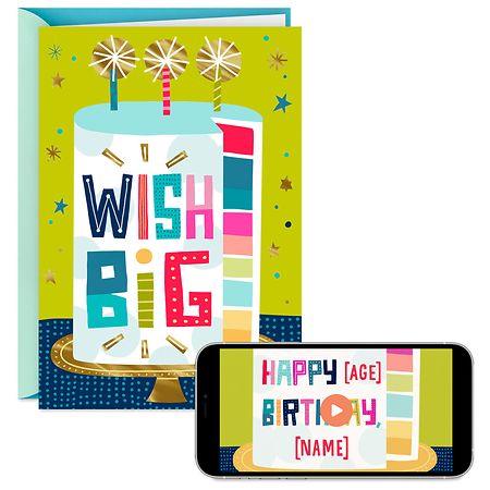 Hallmark Video Greeting Birthday Card (Wish Big Birthday Cake) E59