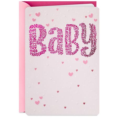 Hallmark New Baby Girl Congratulations Card (So Much Happiness Pink Hearts)  E22