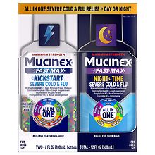 Mucinex Fast-Max Maximum Strength Kickstart Day & Nighttime Severe Cold ...