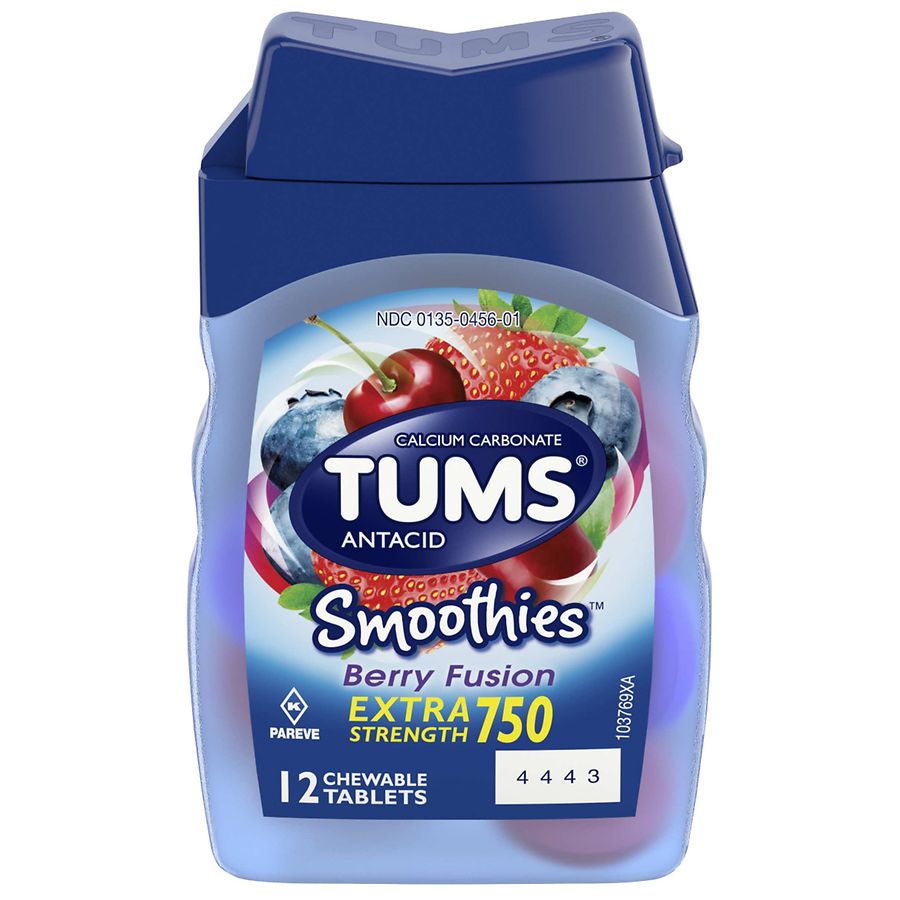 Tums Chewable Antacid Tablets Berry Fusion Walgreens