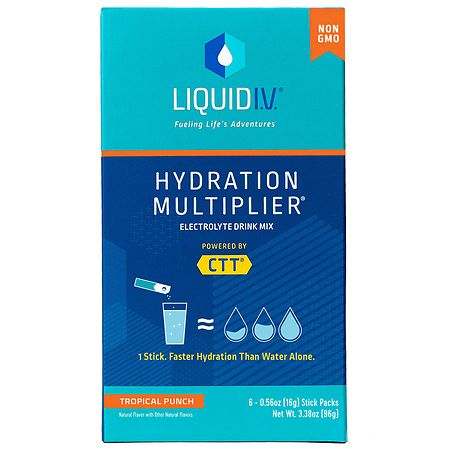 Liquid I.V. Hydration Multiplier for Kids, Electrolyte Powder Packet Drink  Mix, Tropical Punch, 8 Ct 
