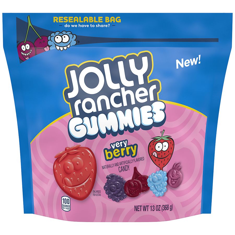 JOLLY RANCHER Gummies Candy, Resealable Bag Very Berry