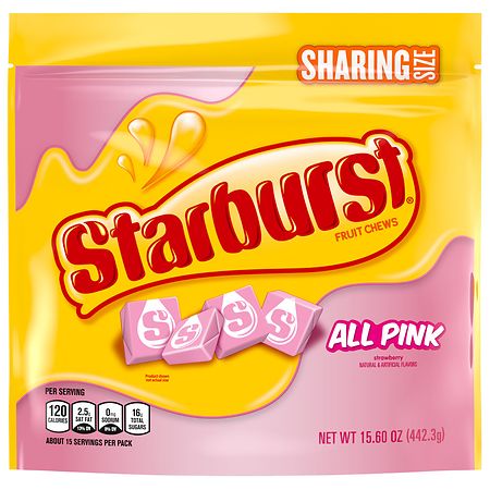 Starburst Chewy Candy Stand Up Pouch All Pink