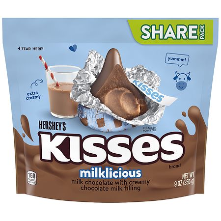 Hershey's Kisses Milklicious Milk Chocolate with Creamy Chocolate Milk Filling Share Pack