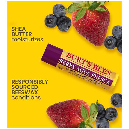 Burt's Bees Lip Balm, Berry Agua Fresca, Dragonfruit Lemon, Coconut & Pear, Tropical Pineapple, Value 4 Pack - 4 pack, 0.15 oz each