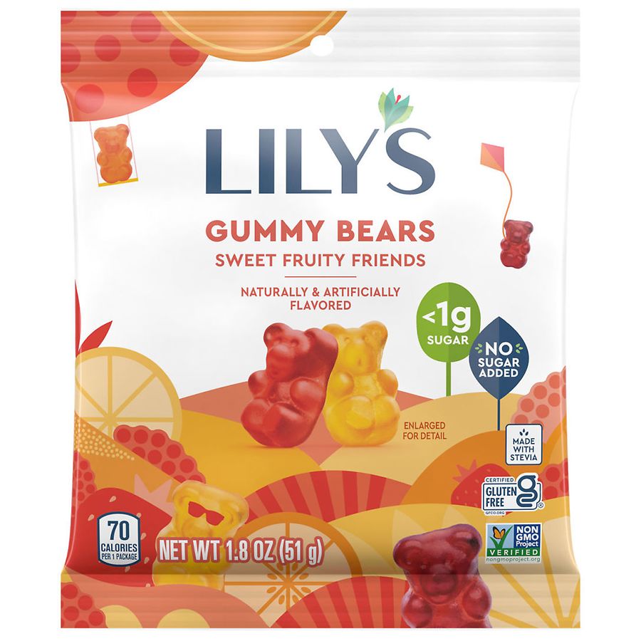 Lily's No Sugar Added, Gummy Bears, Bag Assorted Flavored