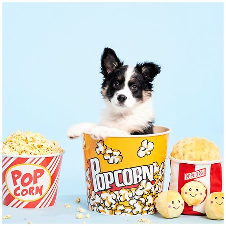 ZIPPYPAWS Burrow Hide & Seek Plush Dog Toy, Popcorn Bucket 