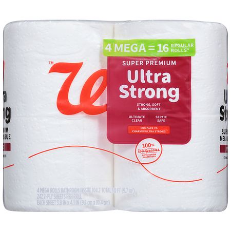 Walgreens Super Premium Ultra Strong Bath Tissue 4 Rolls