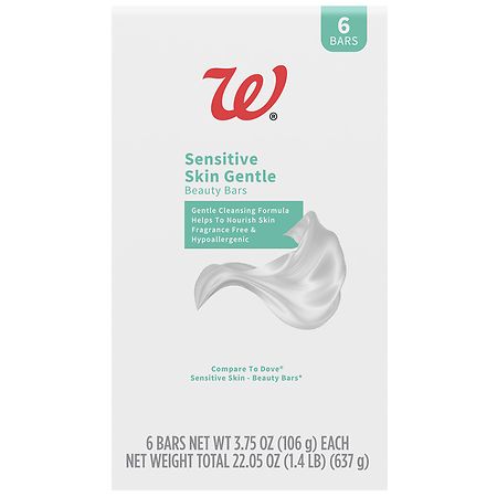 Walgreens Sensitive Skin Gentle Beauty Bars Fragrance Free
