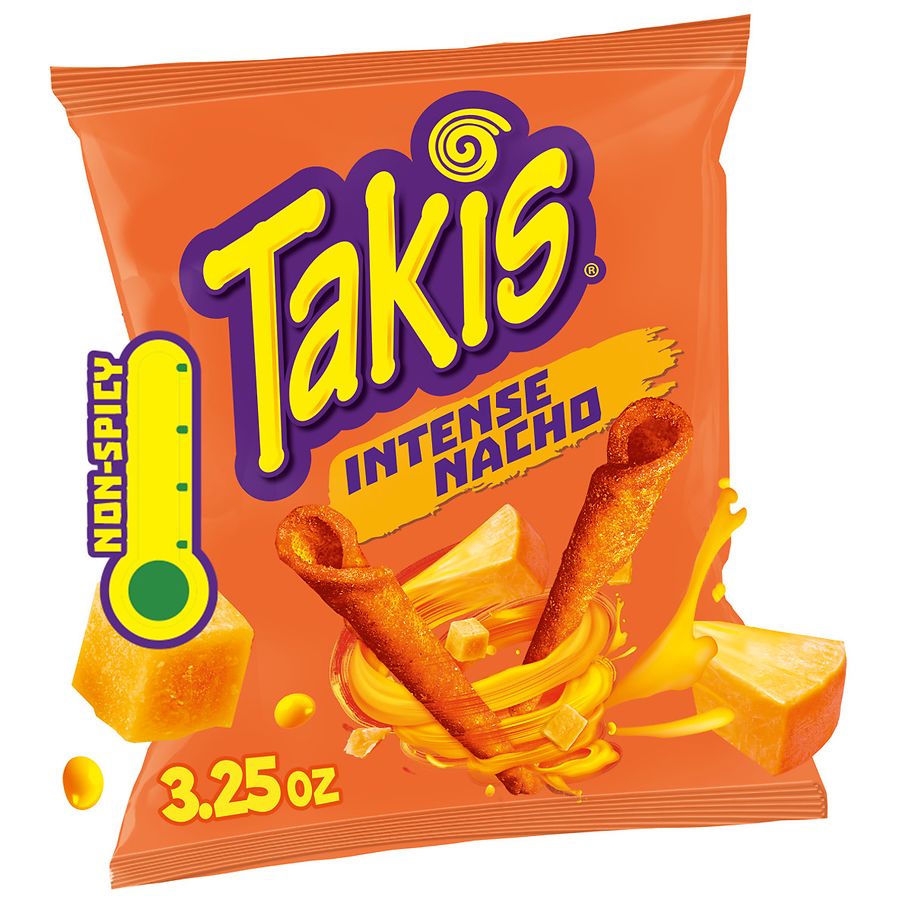 Takis NonSpicy Artificially Flavored Tortilla Chips Intense Nacho