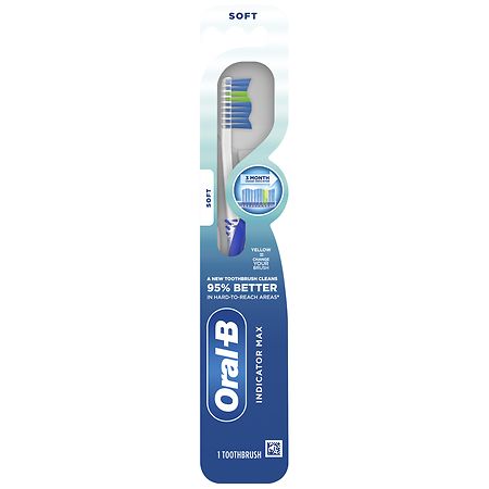 Oral-B Indicator Max Toothbrush, Color Changing Bristles, Soft