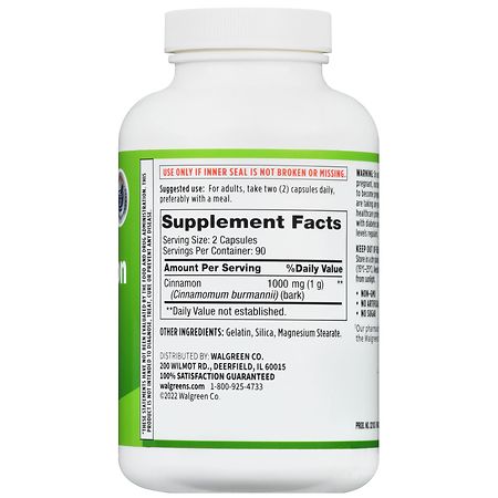 Walgreens Cinnamon 1000 mg Capsules