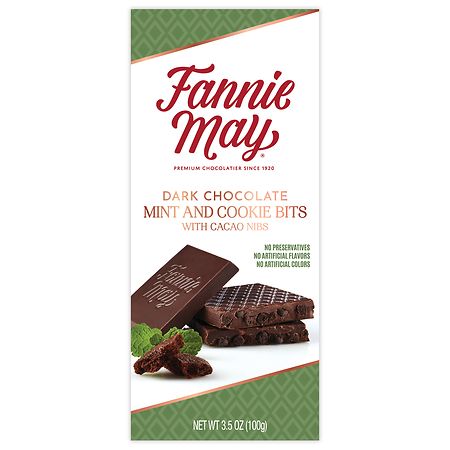 Fannie May Dark Chocolate Mint and Cookie Tablet