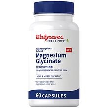 Walgreens Free & Pure High Absorption Magnesium Glycinate 1330 mg ...