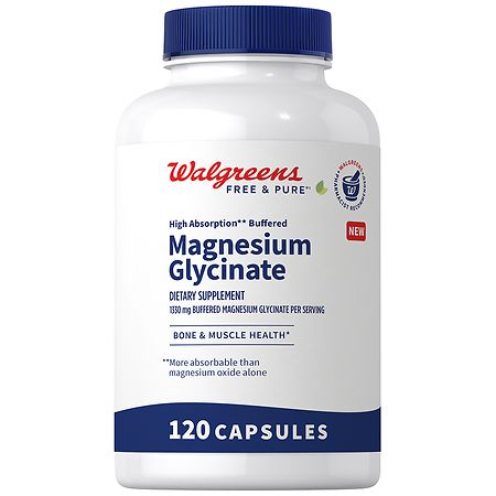 Walgreens Free & Pure High Absorption Magnesium Glycinate 1330 mg Capsules (60 days)