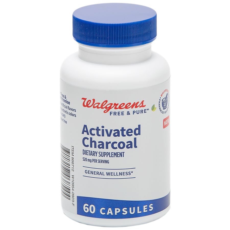 Walgreens Activated Charcoal Supplement 520 mg Capsules for