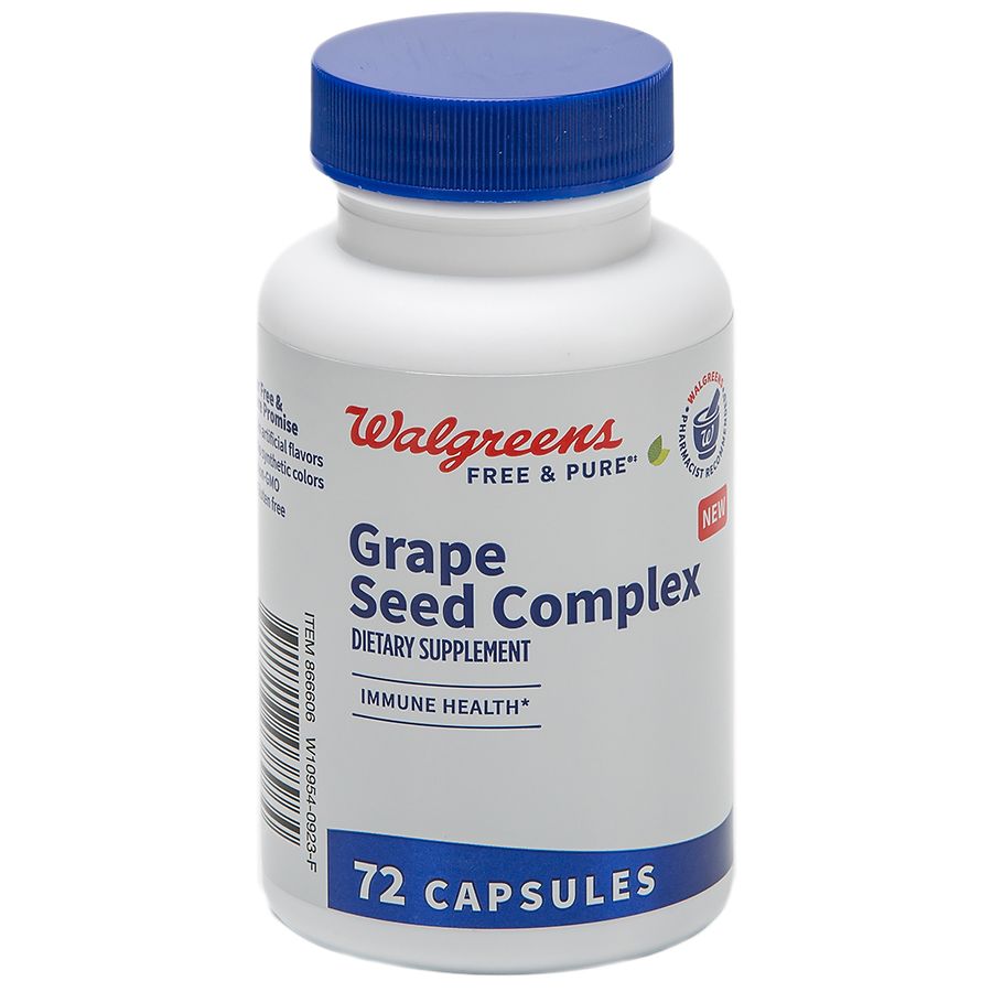 Walgreens Grape Seed Complex Supplement Capsules for Immune Health (72