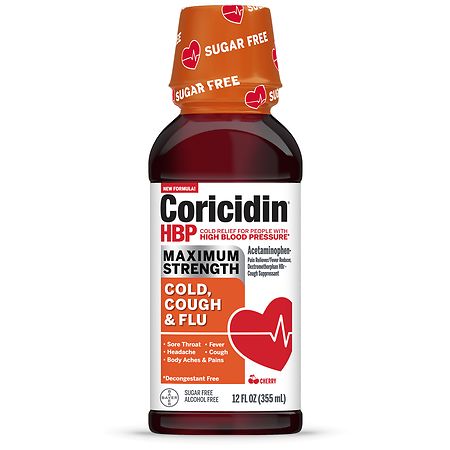 Coricidin HBP Maximum Strength Cold Cough & Flu Cherry
