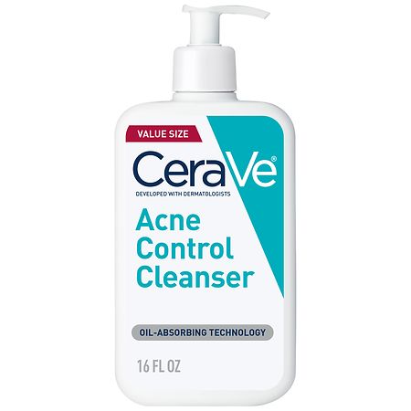 CeraVe Acne Control Face Cleanser with 2% Salicylic Acid & Purifying Clay for Oily Skin Fragrance Free